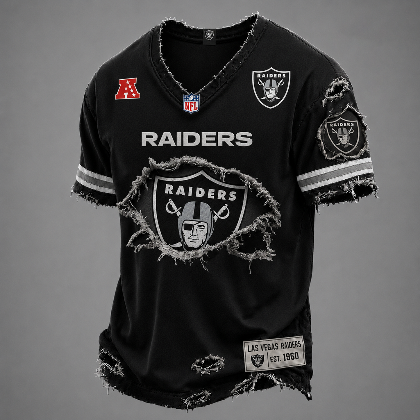 LV x NFL LUXURY V-Neck T-Shirt V3 1906