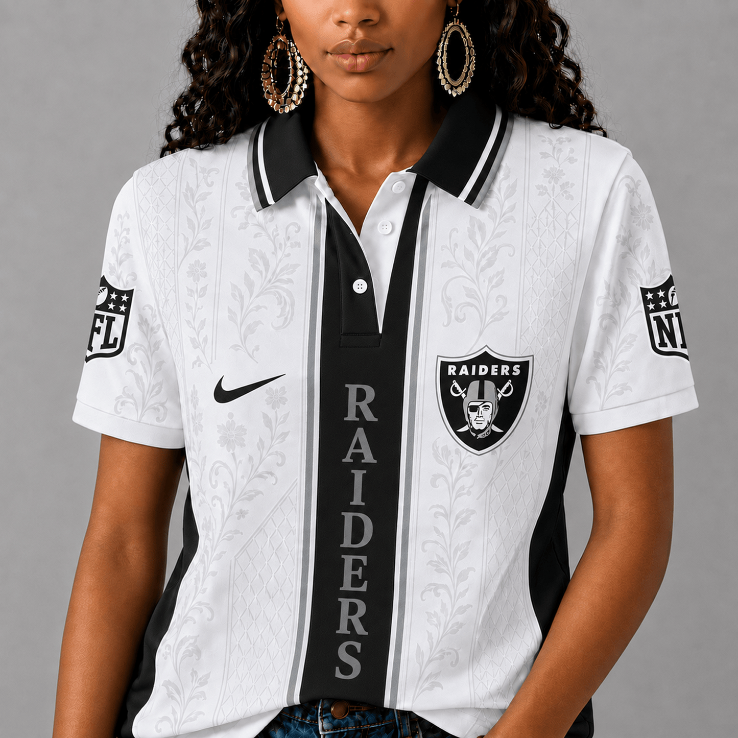 LV x NFL Premium Floral Elegance Polo Shirt