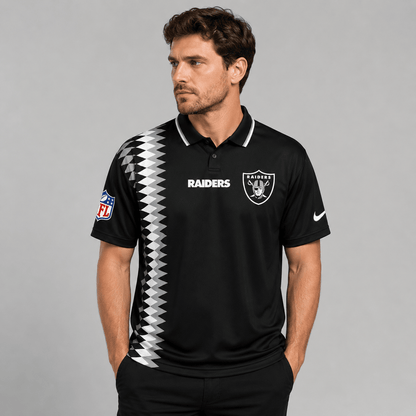 LVR Premium NFL Men’s Sporty Zigzag Stripe Polo Shirt