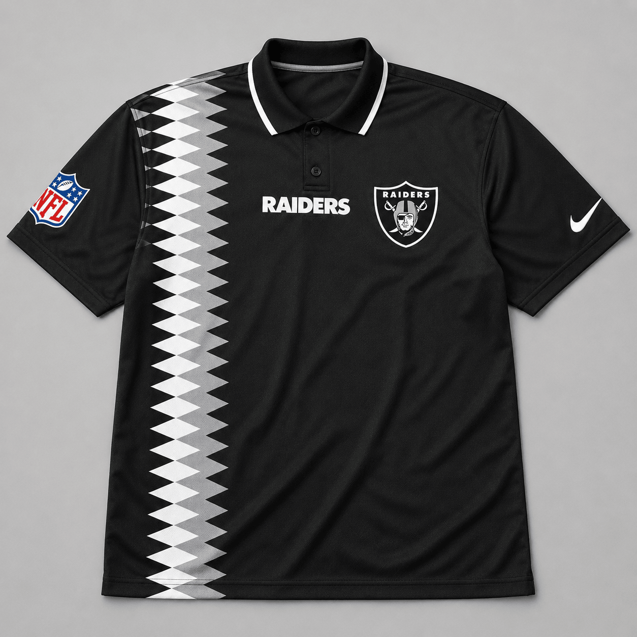 LVR Premium NFL Men’s Sporty Zigzag Stripe Polo Shirt