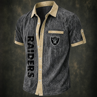 LVR x NFL Short-Sleeve Button-Up Sports Shirt