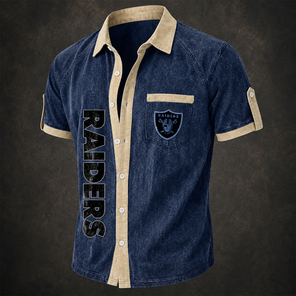 LVR x NFL Short-Sleeve Button-Up Sports Shirt