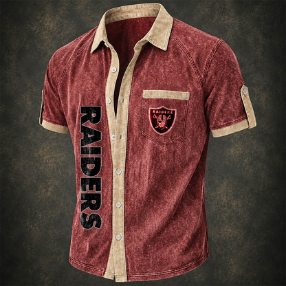 LVR x NFL Short-Sleeve Button-Up Sports Shirt