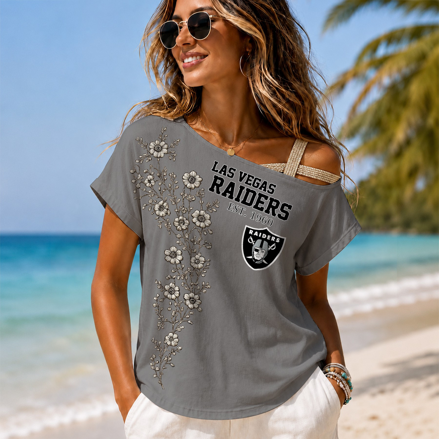 LVR x NFL Slouchy Off-Shoulder T-Shirt