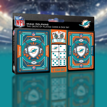MIA x NFL 2-Pack Playing Cards & Dice Set