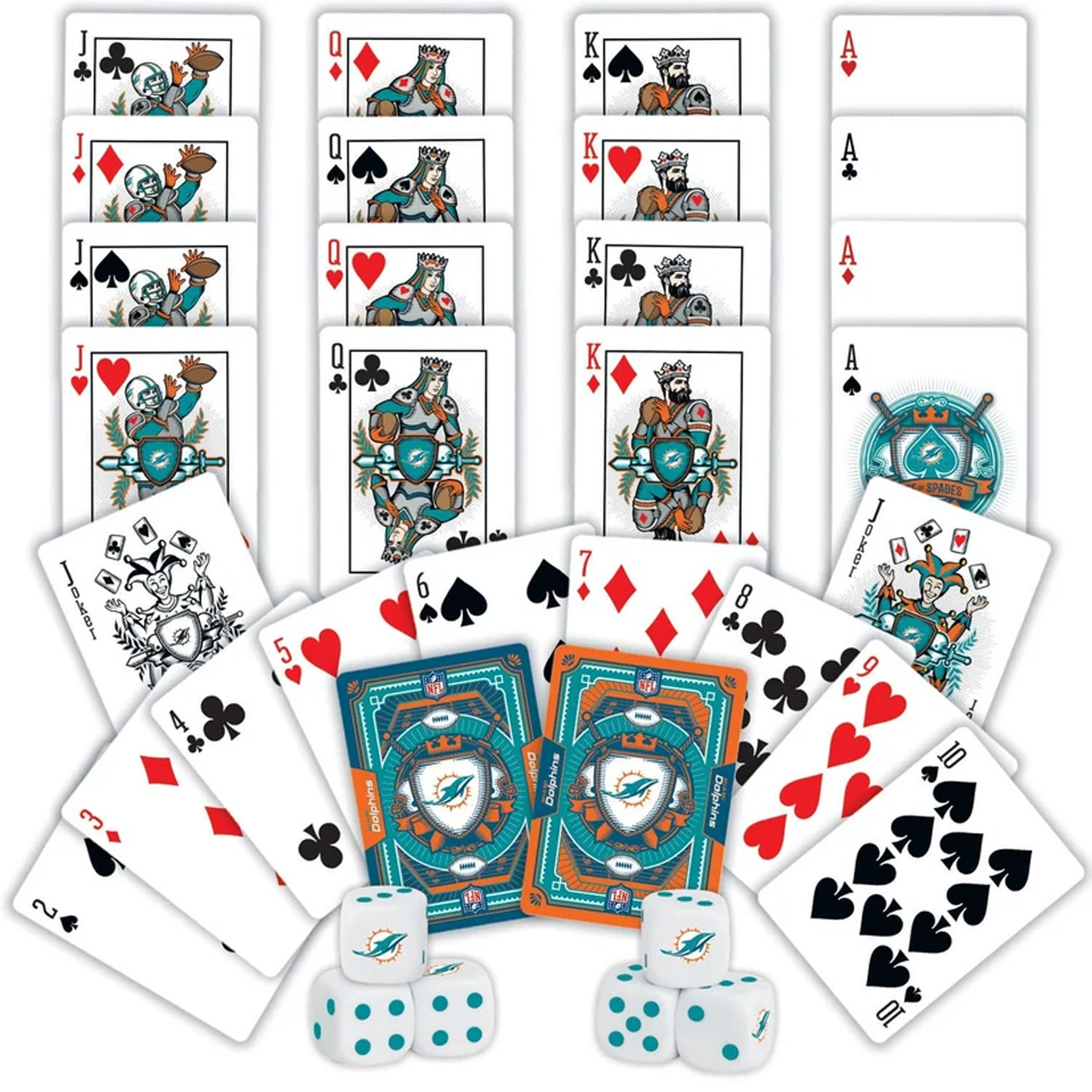 MIA x NFL 2-Pack Playing Cards & Dice Set