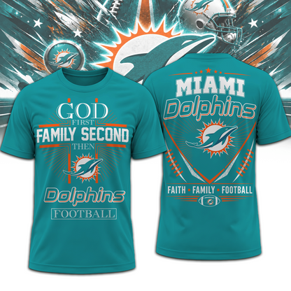 MIA x NFL Faith, Family, Football 3D Shirt