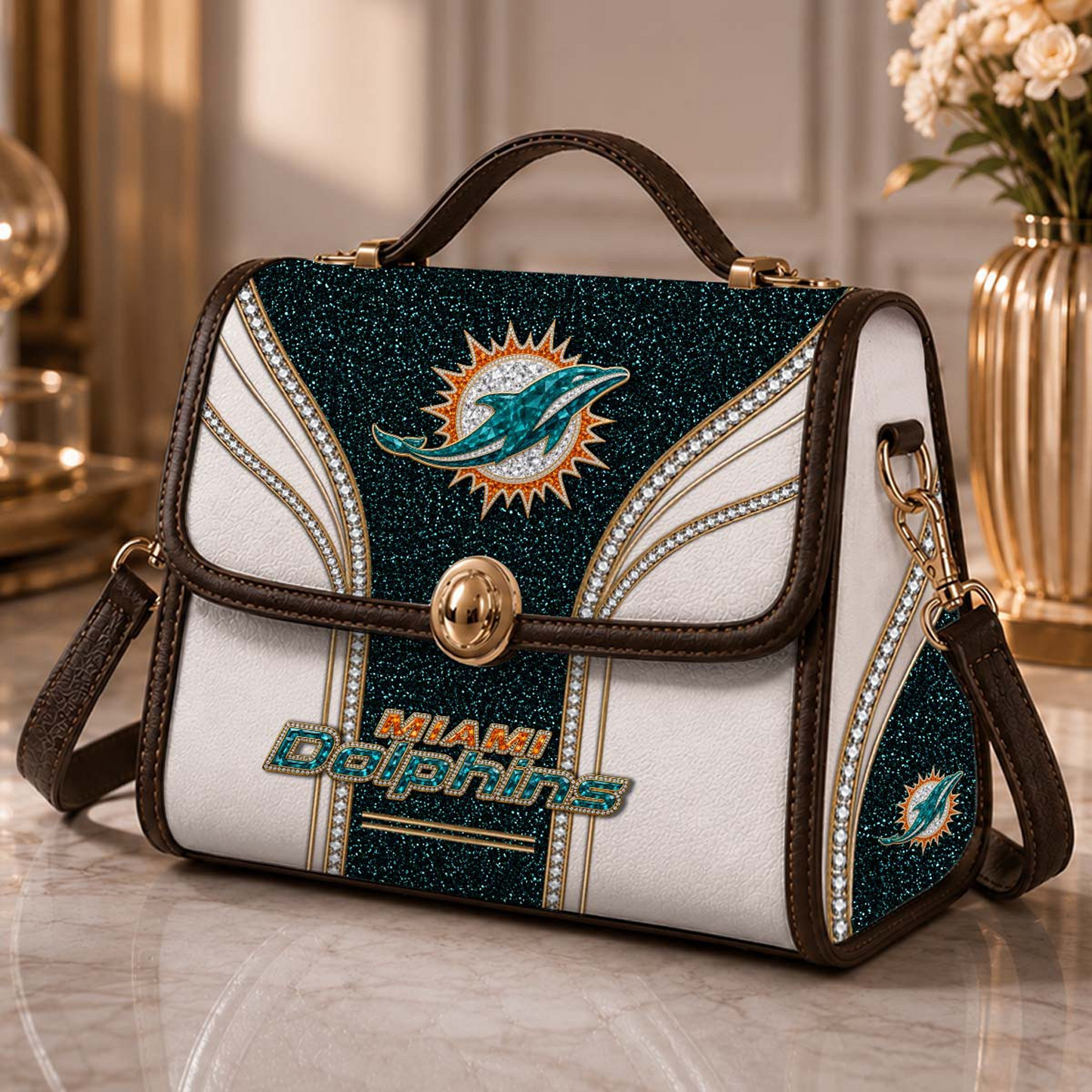 MIA x NFL Glitter Leather Handbag