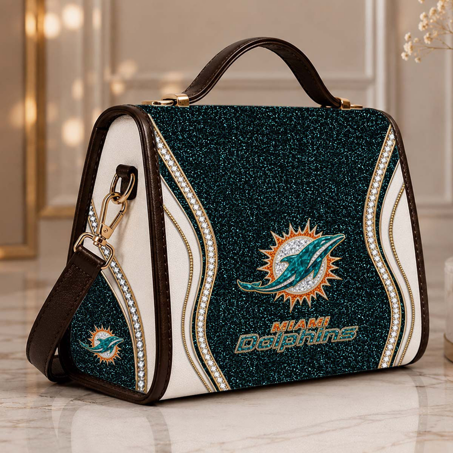 MIA x NFL Glitter Leather Handbag