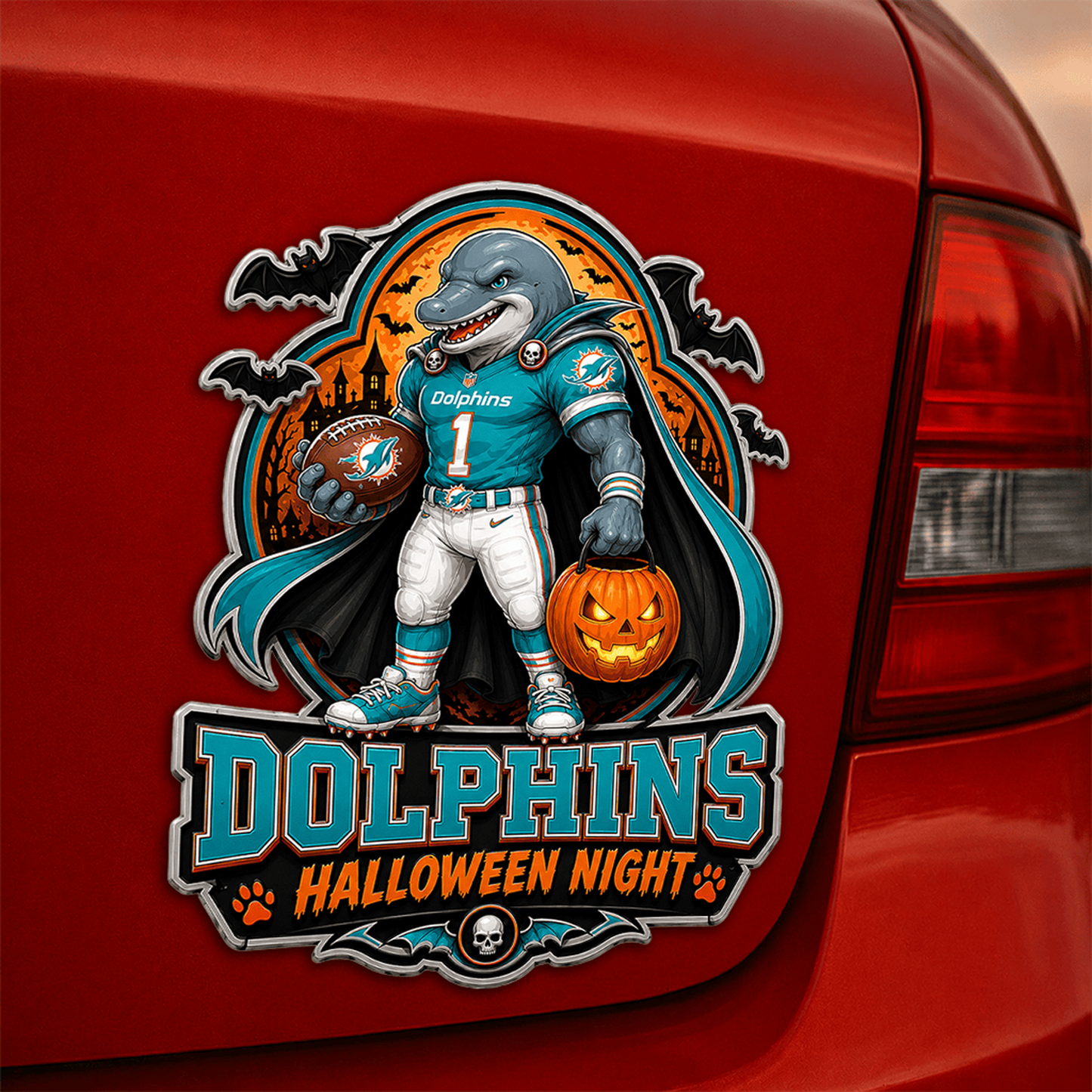 MIA x NFL Halloween Edition Car Namge Badge