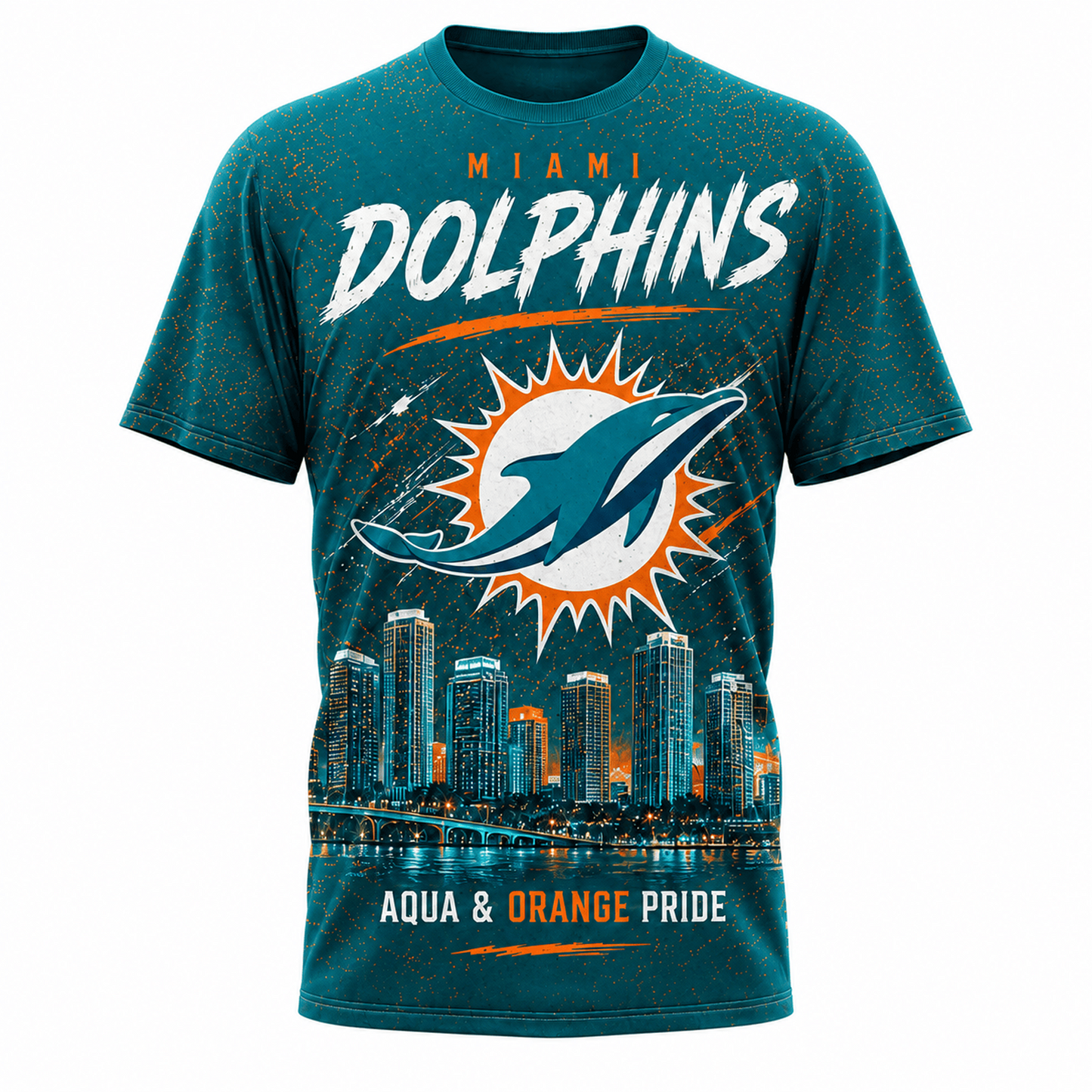 MIA x NFL Premium Skyline Pride Football T-Shirt