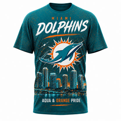 MIA x NFL Premium Skyline Pride Football T-Shirt