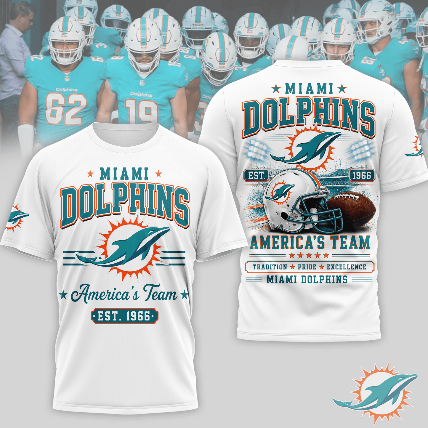 MIA x NFL Premium Team Tradition Pride 3D Shirt