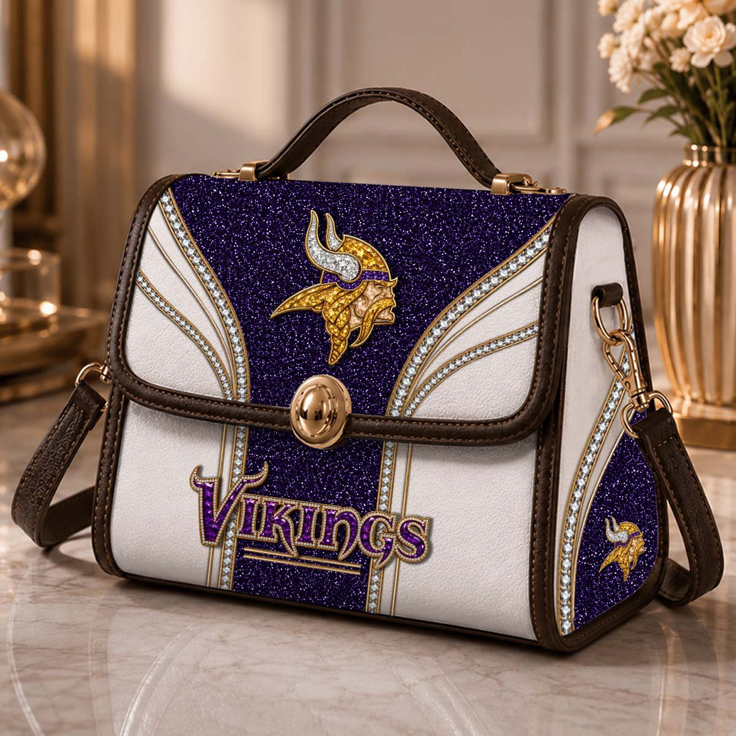 MIN x NFL Glitter Leather Handbag