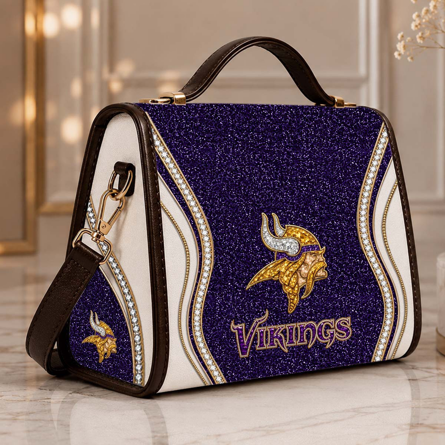 MIN x NFL Glitter Leather Handbag