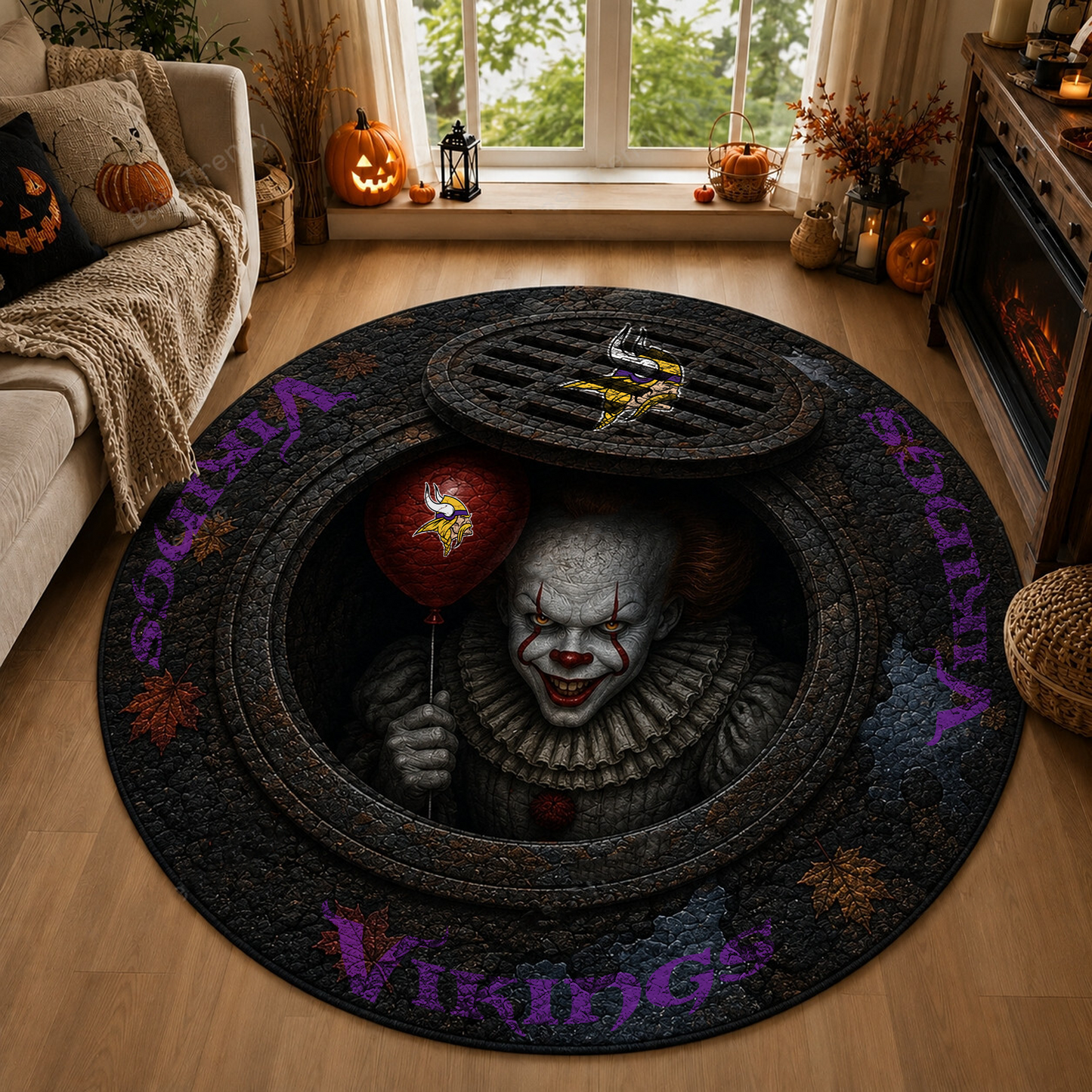 MIN x NFL Halloween IT Rug