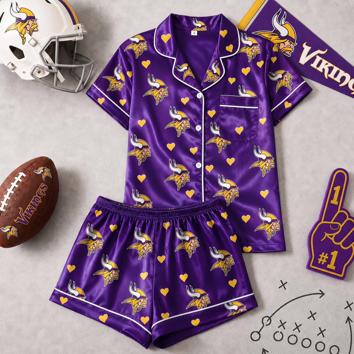 MIN x NFL Love Satin Pajamas Set