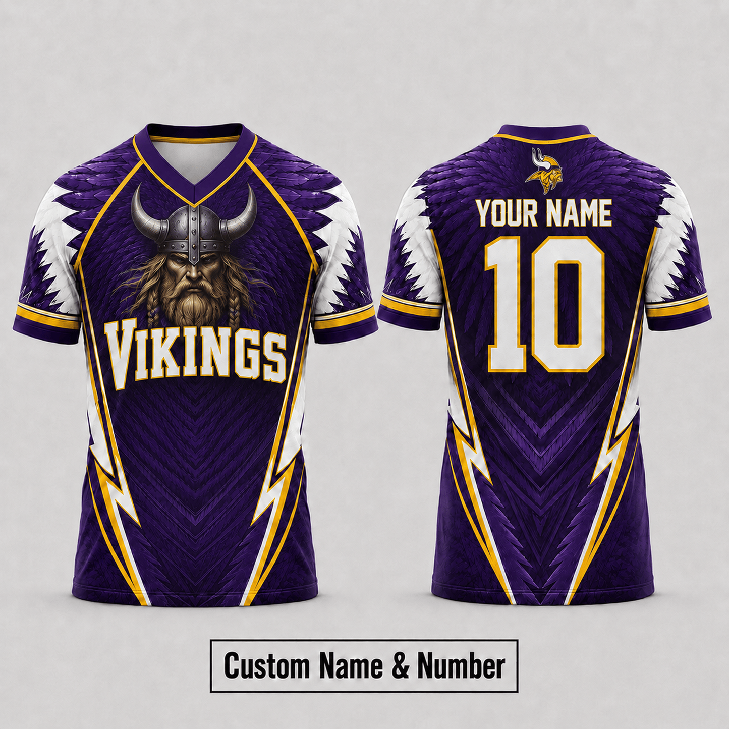 MIN x  NFL Premium Custom Name And Number Jersey For Fierce Football Fans