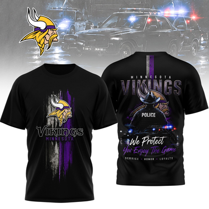MIN x NFL Premium Police Tribute Team 3D Shirt