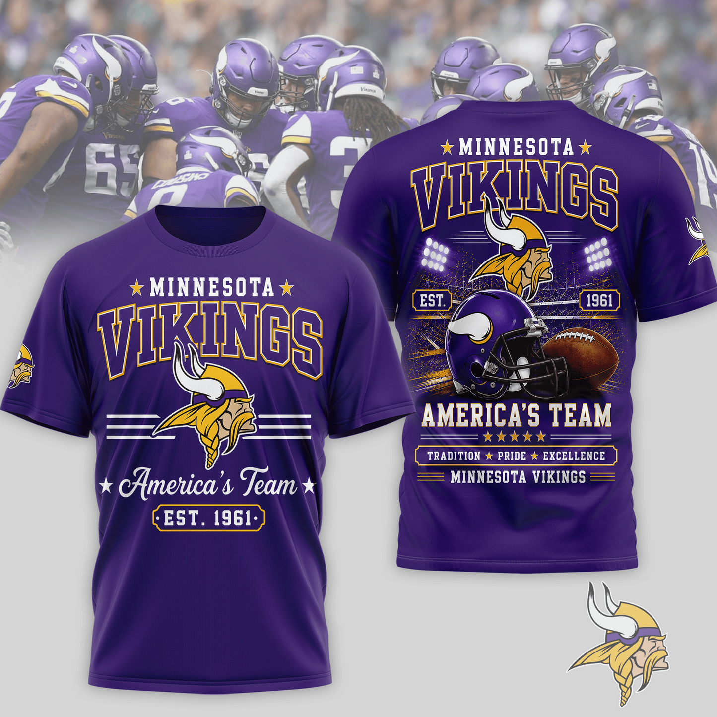 MIN x NFL Premium Team Tradition Pride 3D Shirt