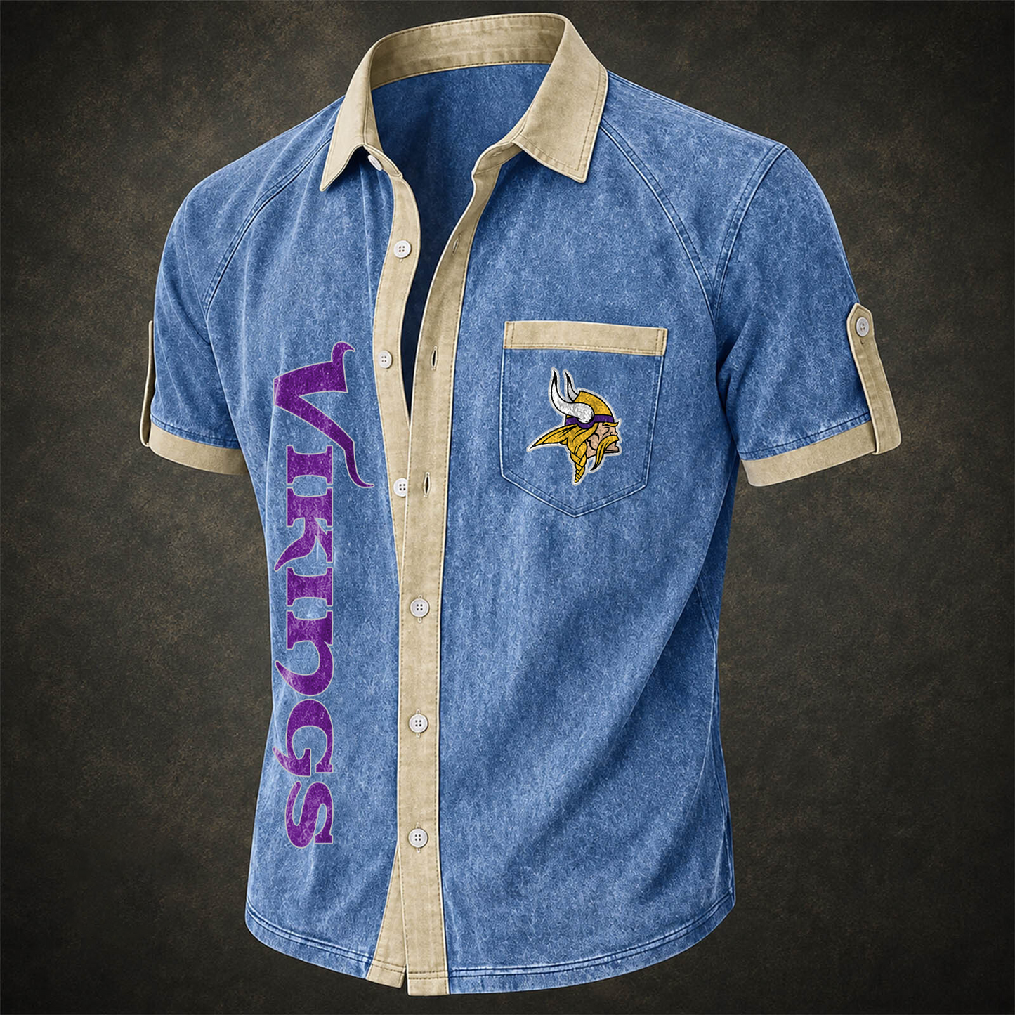 MIN x NFL Short-Sleeve Button-Up Sports Shirt