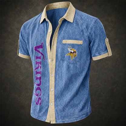 MIN x NFL Short-Sleeve Button-Up Sports Shirt