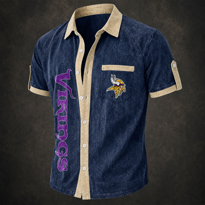 MIN x NFL Short-Sleeve Button-Up Sports Shirt