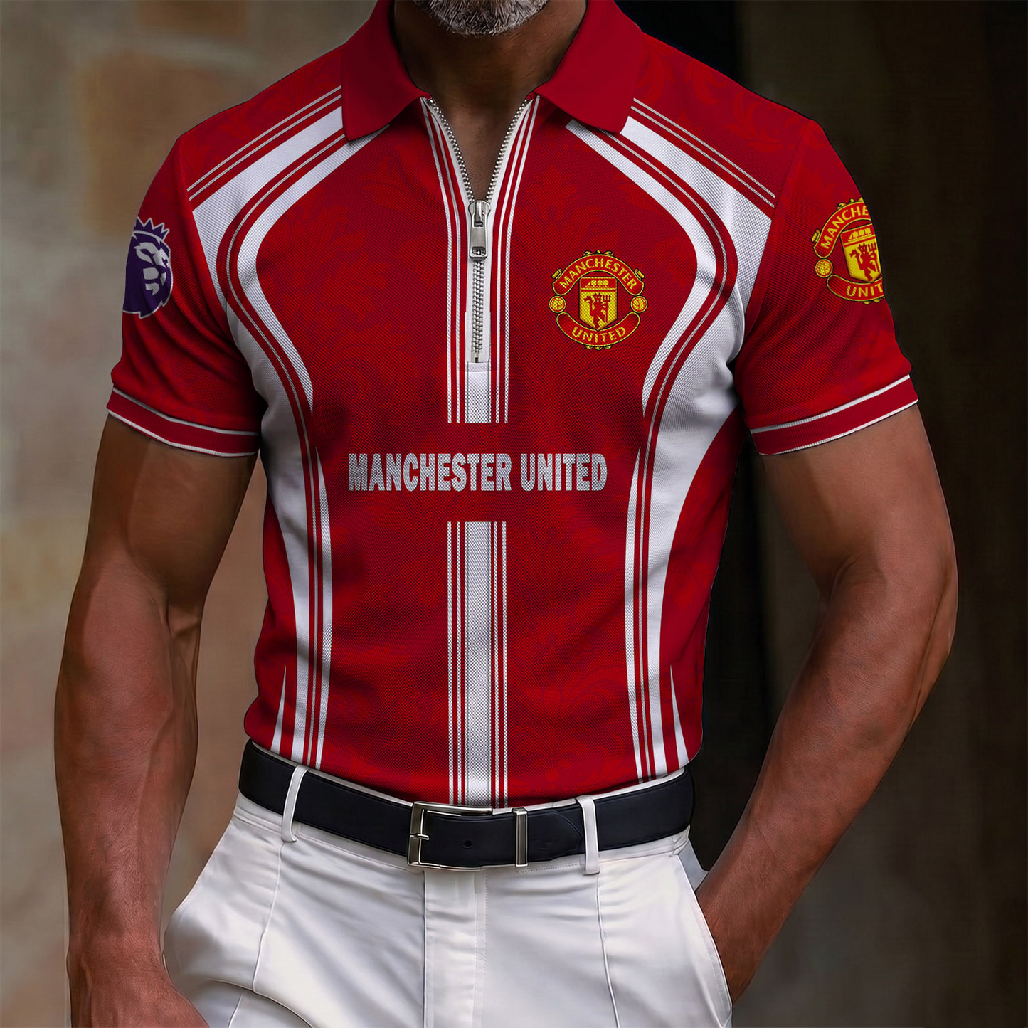 MUN x EPL Lapel Zip POLO Shirt