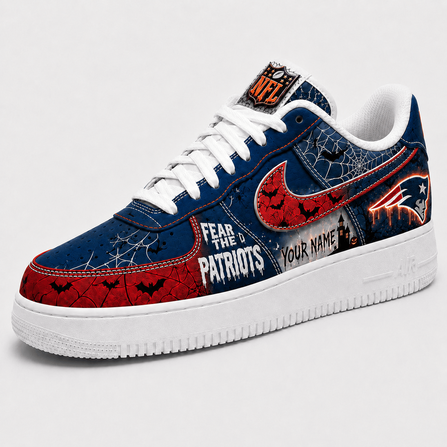 NE x NFL Fear The Team Halloween AF1 Sneakers 1807