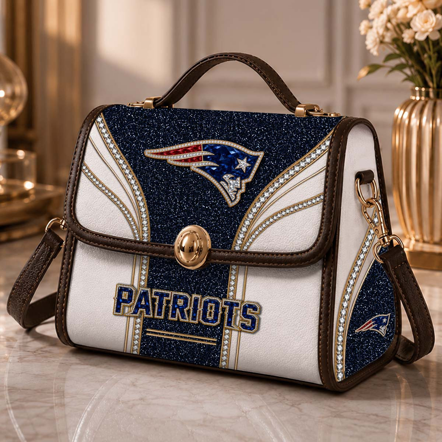 NE x NFL Glitter Leather Handbag