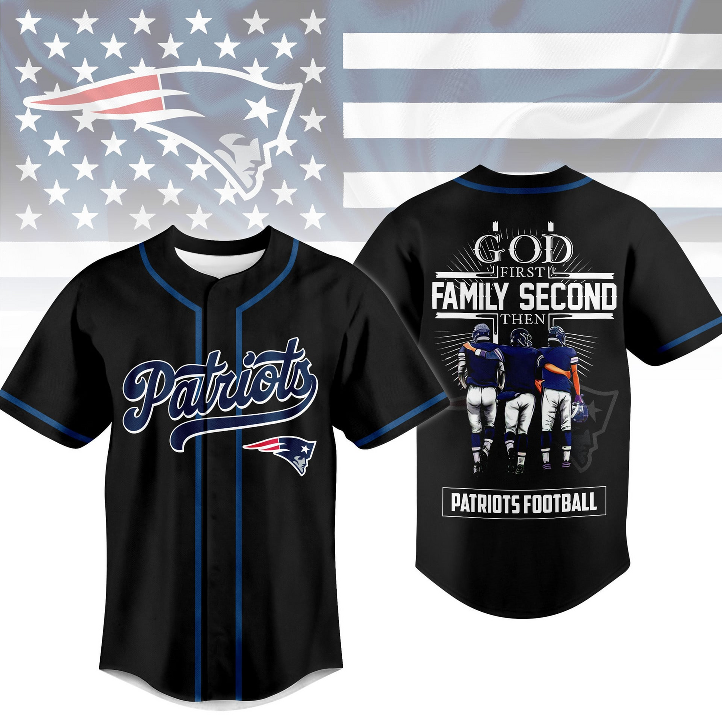 NE x NFL God First, Family Second ƒ?? Faith & Brotherhood Football Jersey