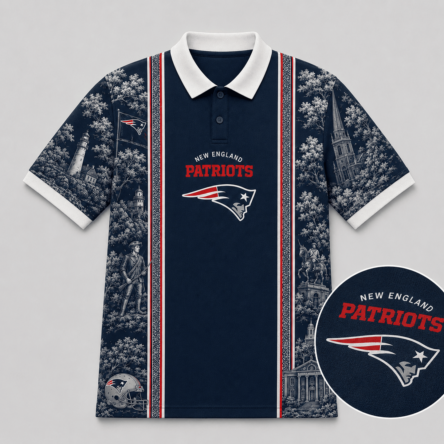 NE x NFL Heritage Cityscape Polo Shirt for Loyal Fans