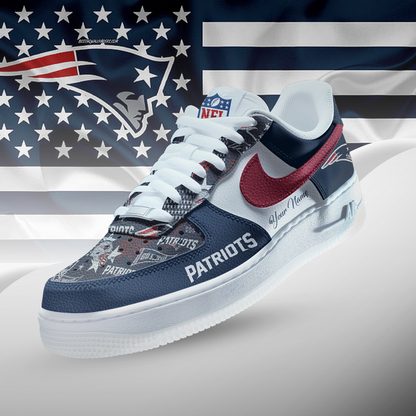 NE x NFL Personalized Team Icon AF1 Shoes