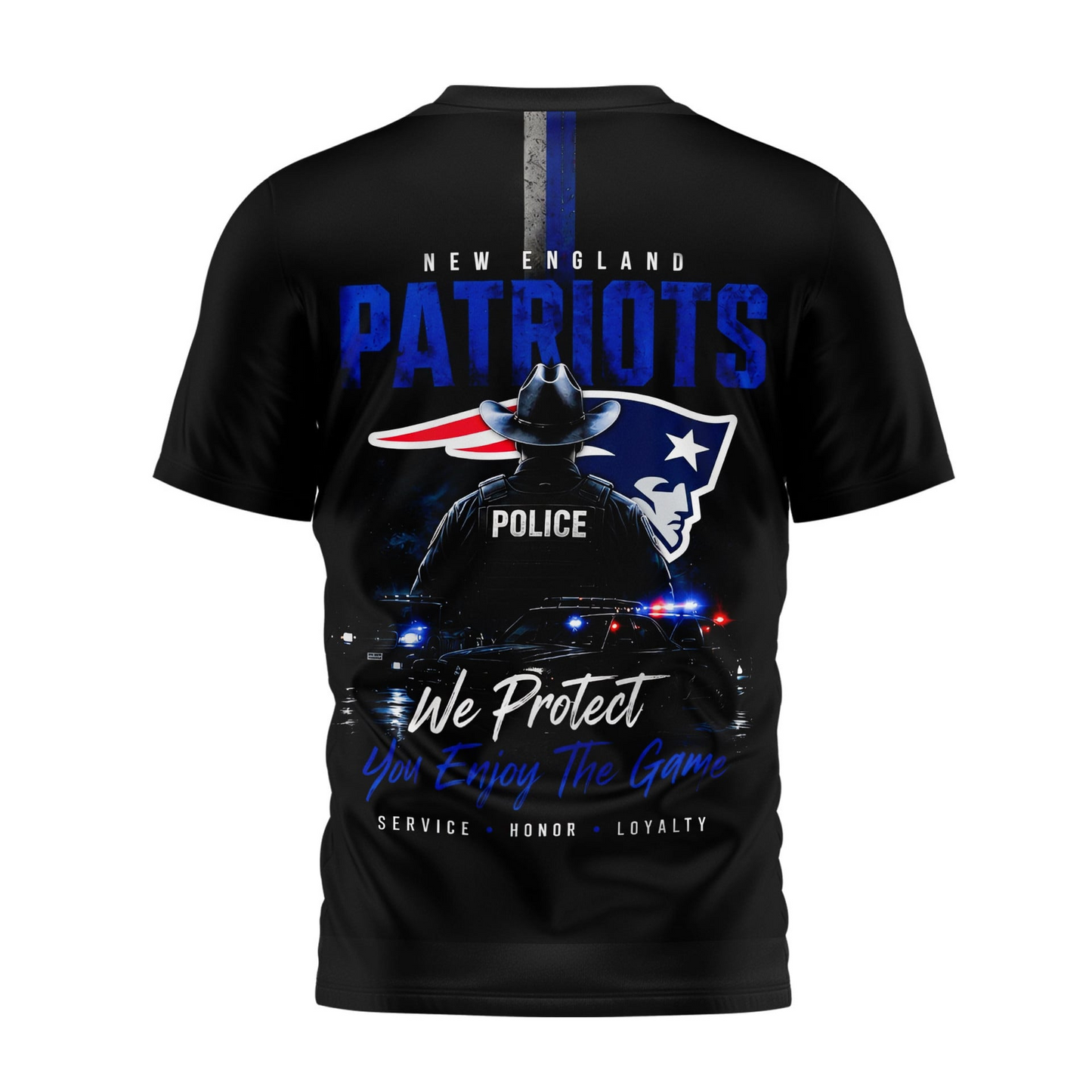 NE x NFL Premium Police Tribute Team 3D Shirt
