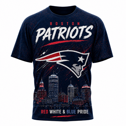 NE x NFL Premium Skyline Pride Football T-Shirt