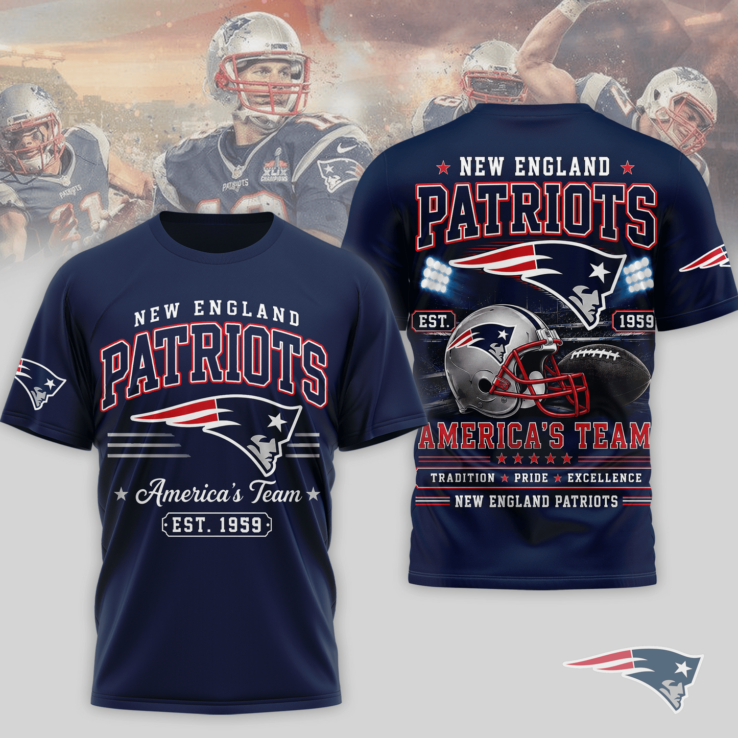 NE x NFL Premium Team Tradition Pride 3D Shirt