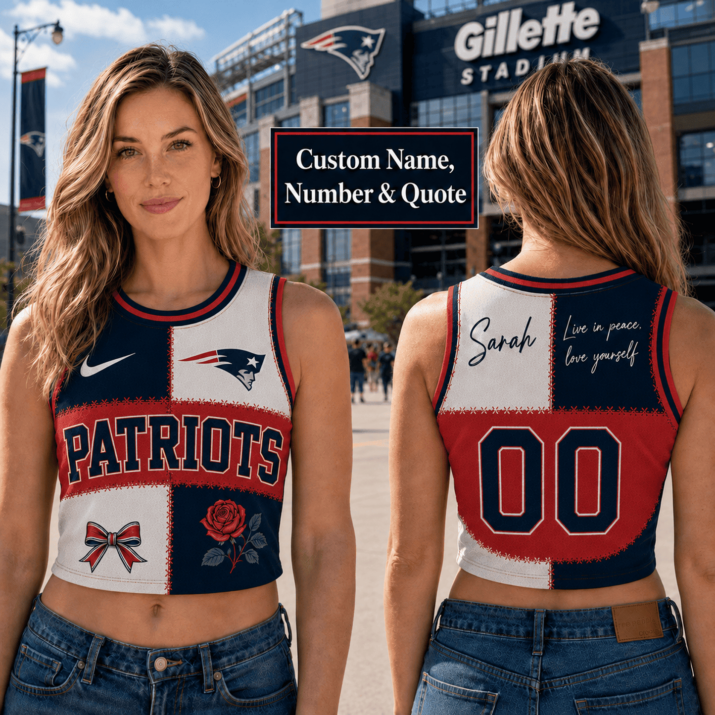 NE x NFL Premium Women Croptop Tank Top