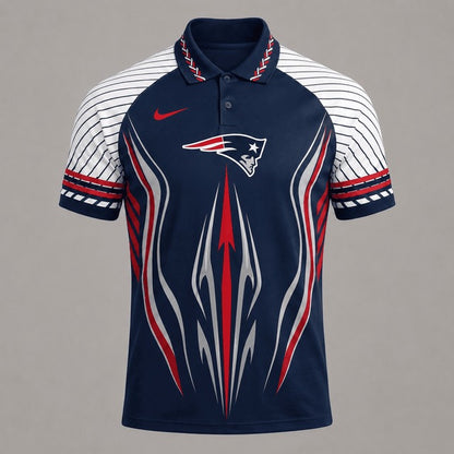 NEP Premium NFL Flame Stripe Athletic Polo Shirt