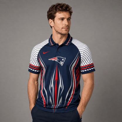 NEP Premium NFL Flame Stripe Athletic Polo Shirt