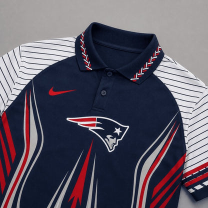 NEP Premium NFL Flame Stripe Athletic Polo Shirt