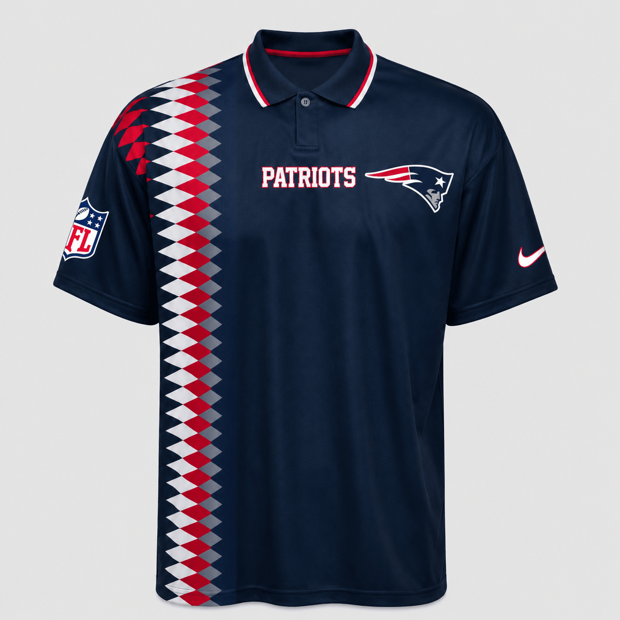 NEP Premium NFL Men’s Sporty Zigzag Stripe Polo Shirt