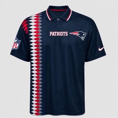 NEP Premium NFL Men’s Sporty Zigzag Stripe Polo Shirt