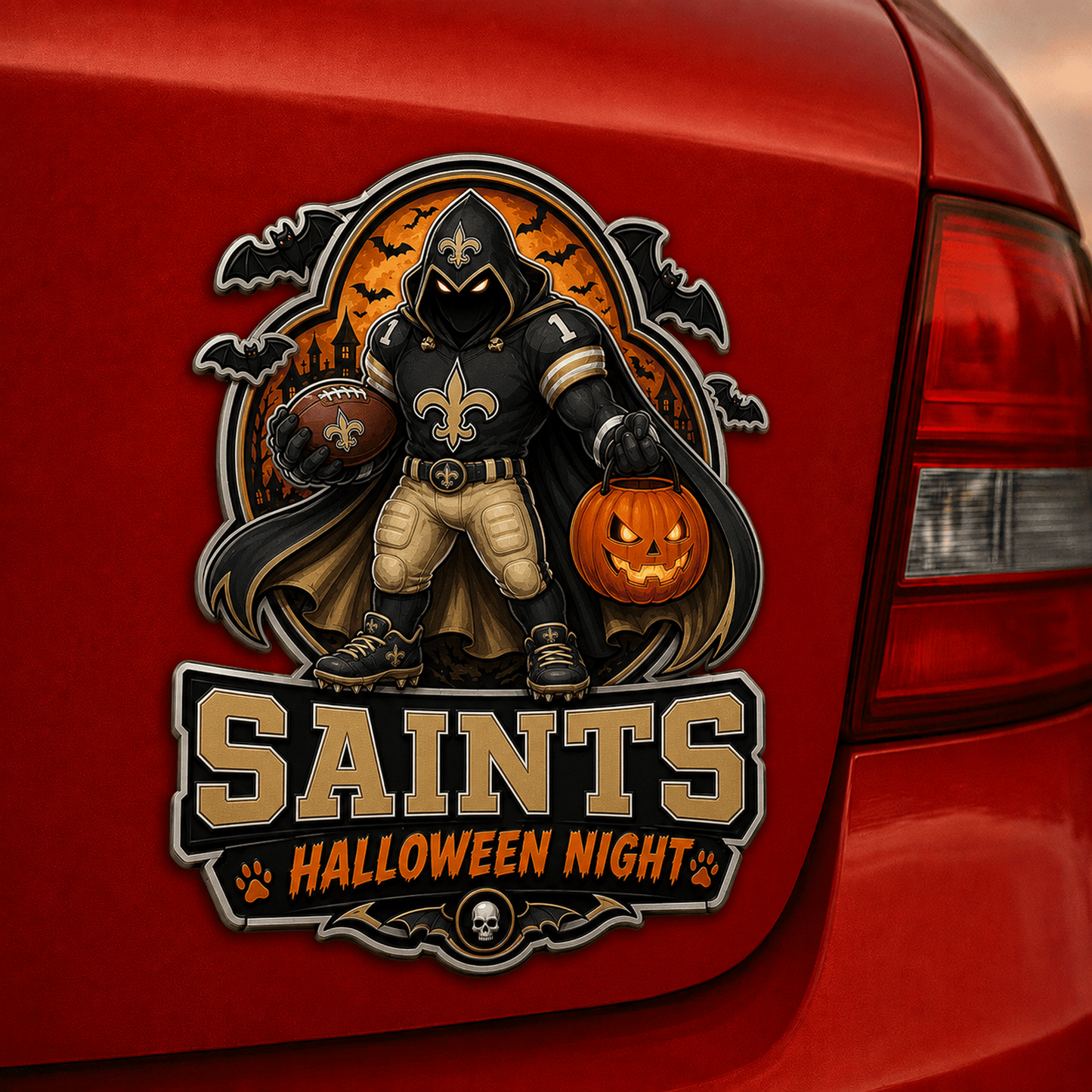NO x NFL Halloween Edition Car Namge Badge
