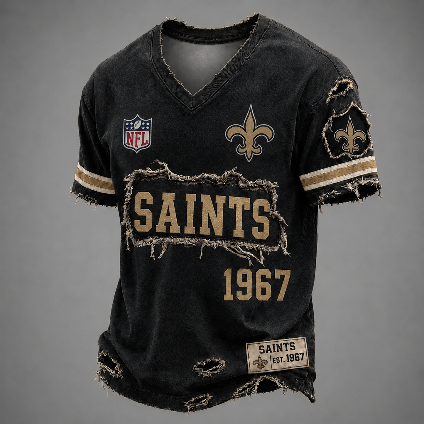 NO x NFL LUXURY V-Neck T-Shirt 3005 DatND DVT