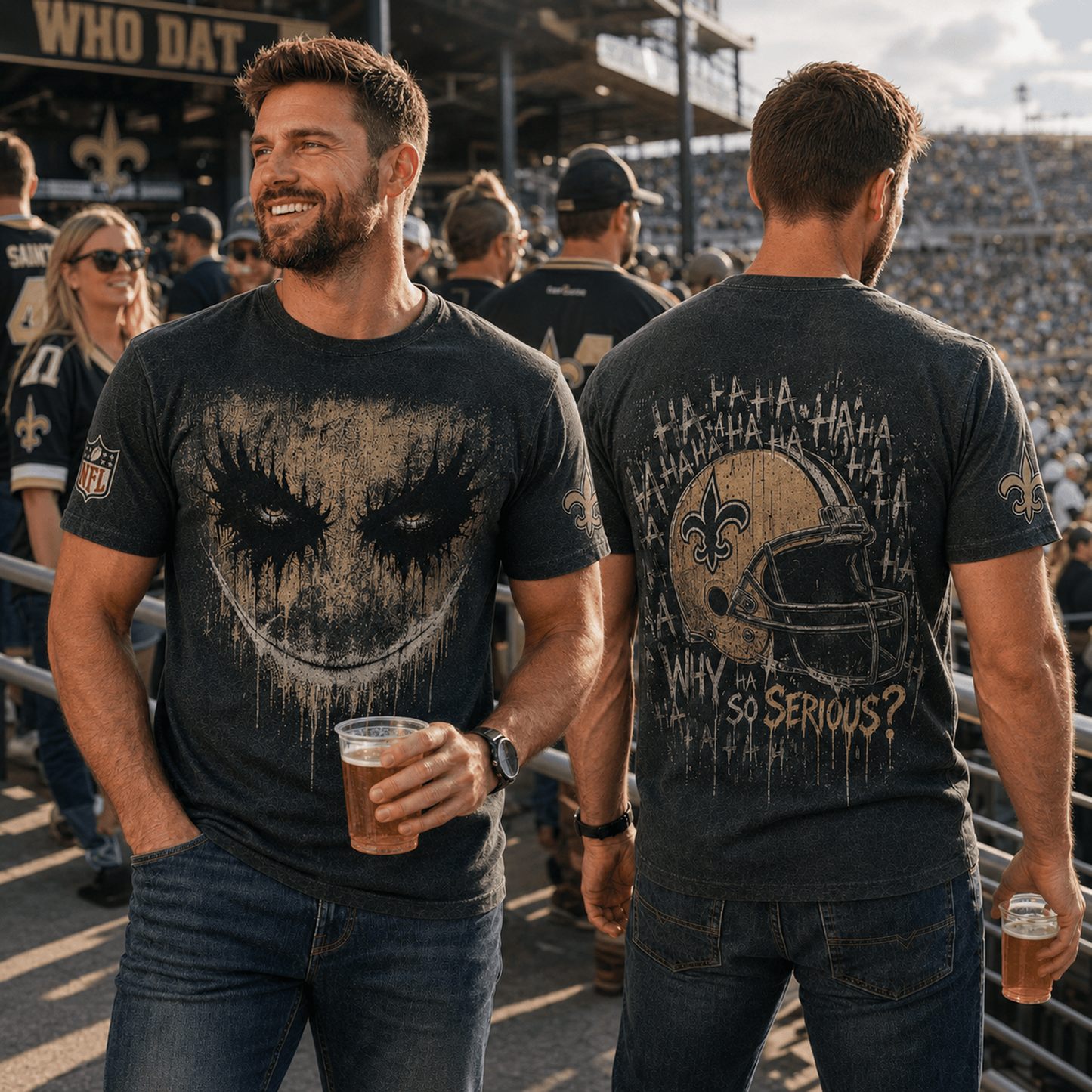 NO x NFL Premium Joker 3D T-Shirt For Football Fans Loving Dark Aesthetic