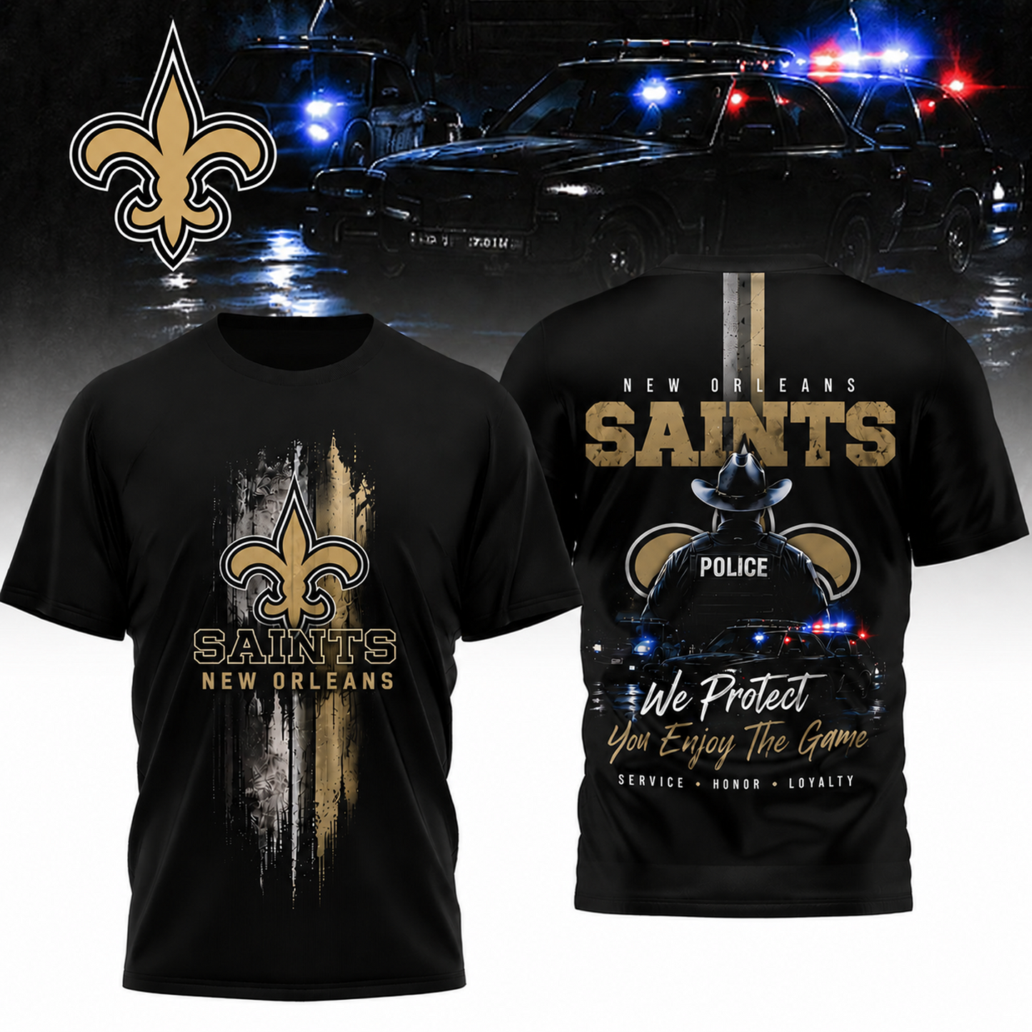 NO x NFL Premium Police Tribute Team 3D Shirt