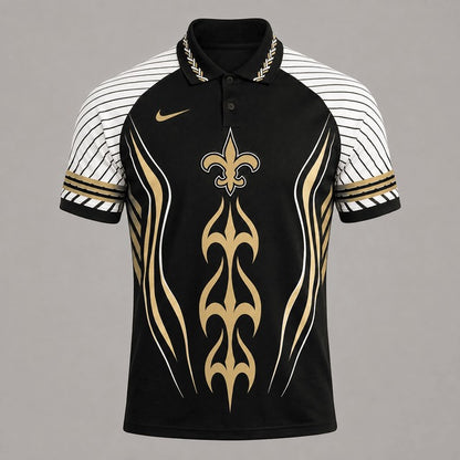NOS Premium NFL Flame Stripe Athletic Polo Shirt