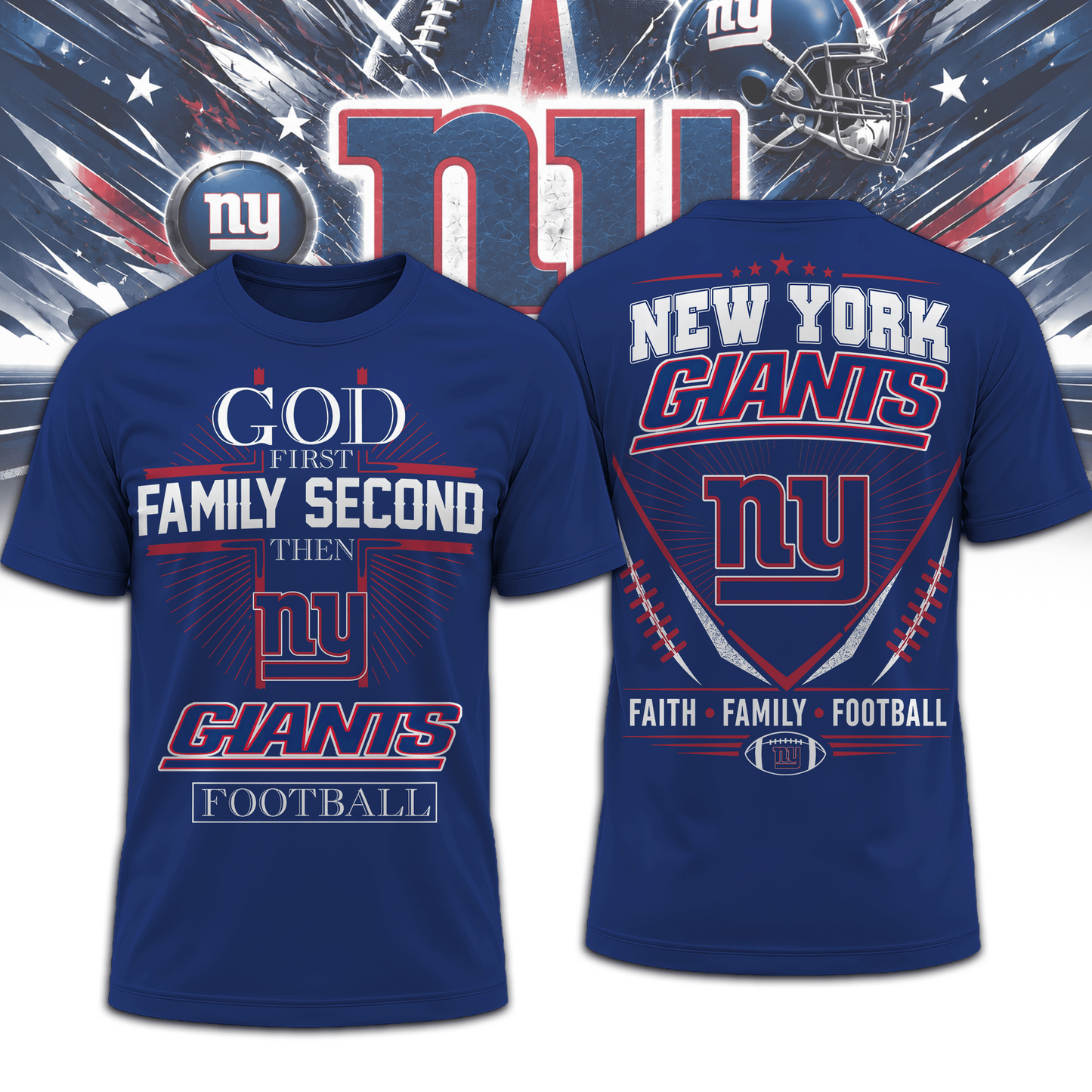 NYG x NFL Faith, Family, Football 3D Shirt