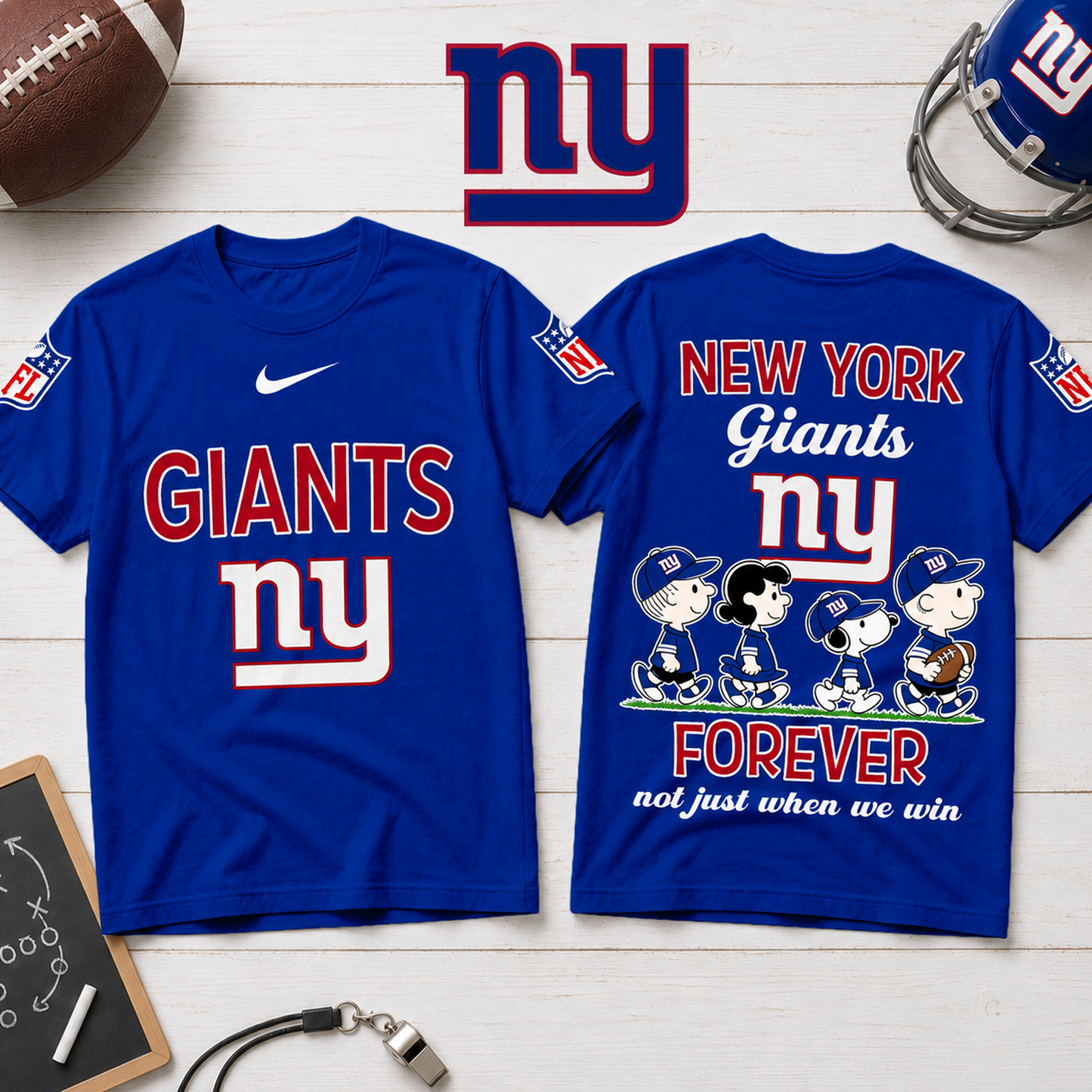 NYG x NFL Forever ƒ?? Peanuts Football Fan 3D Shirt 2007