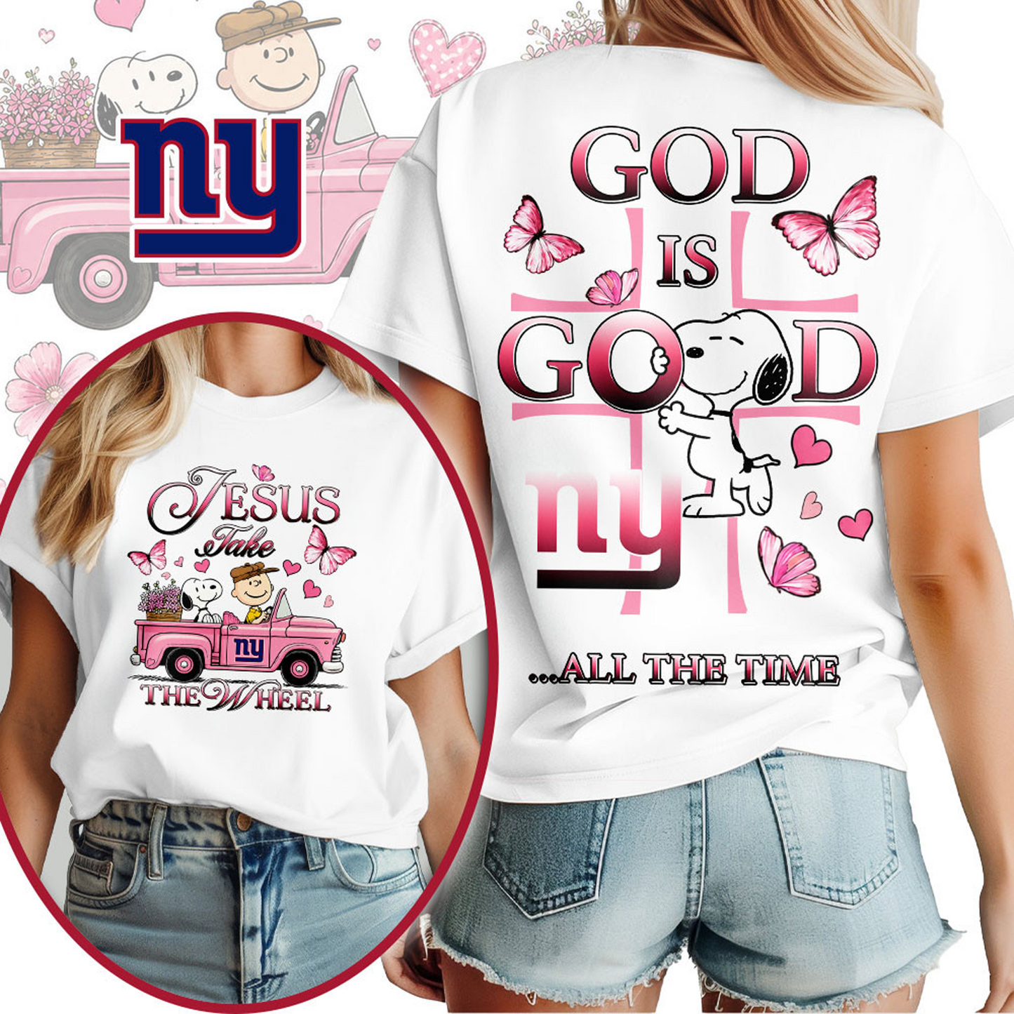 NYG x NFL Jesus Take The Wheel God Is Good 3D Shirt